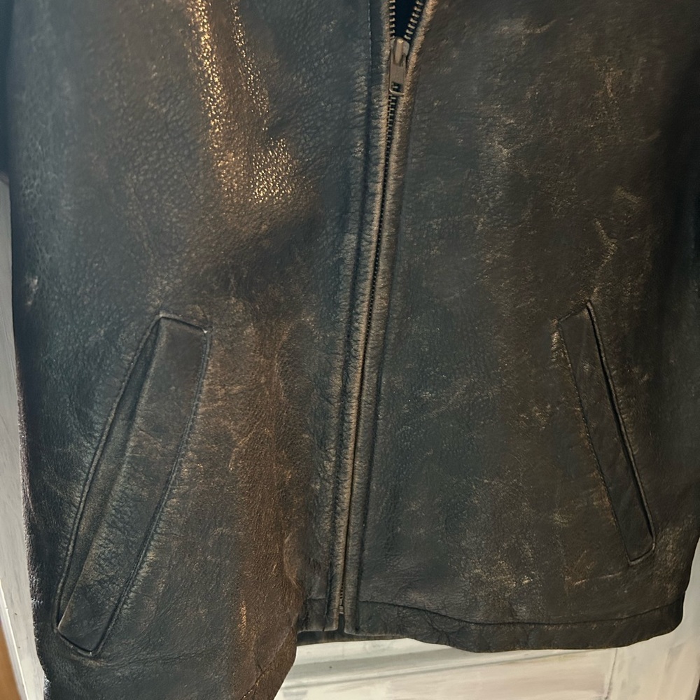 J. Crew Womens Distressed Black Leather Jacket - Picture 8 of 8
